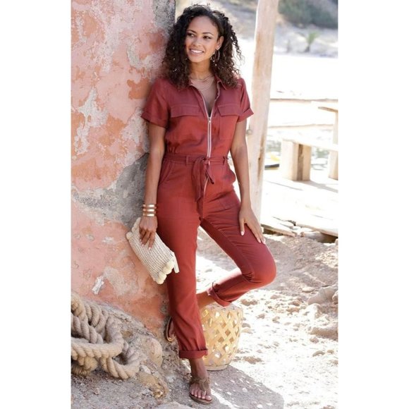 Rust Jumpsuit for Women - Picture 1 of 7